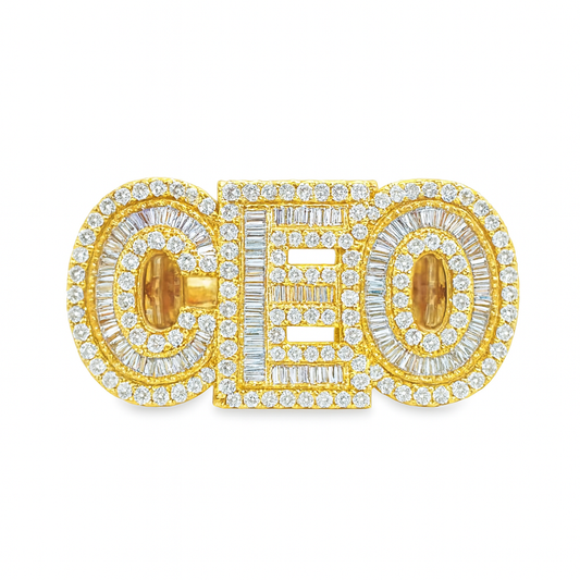 10K Yellow Gold Diamond “CEO” Signet Ring 4.00 CTW | Jewelry Palace