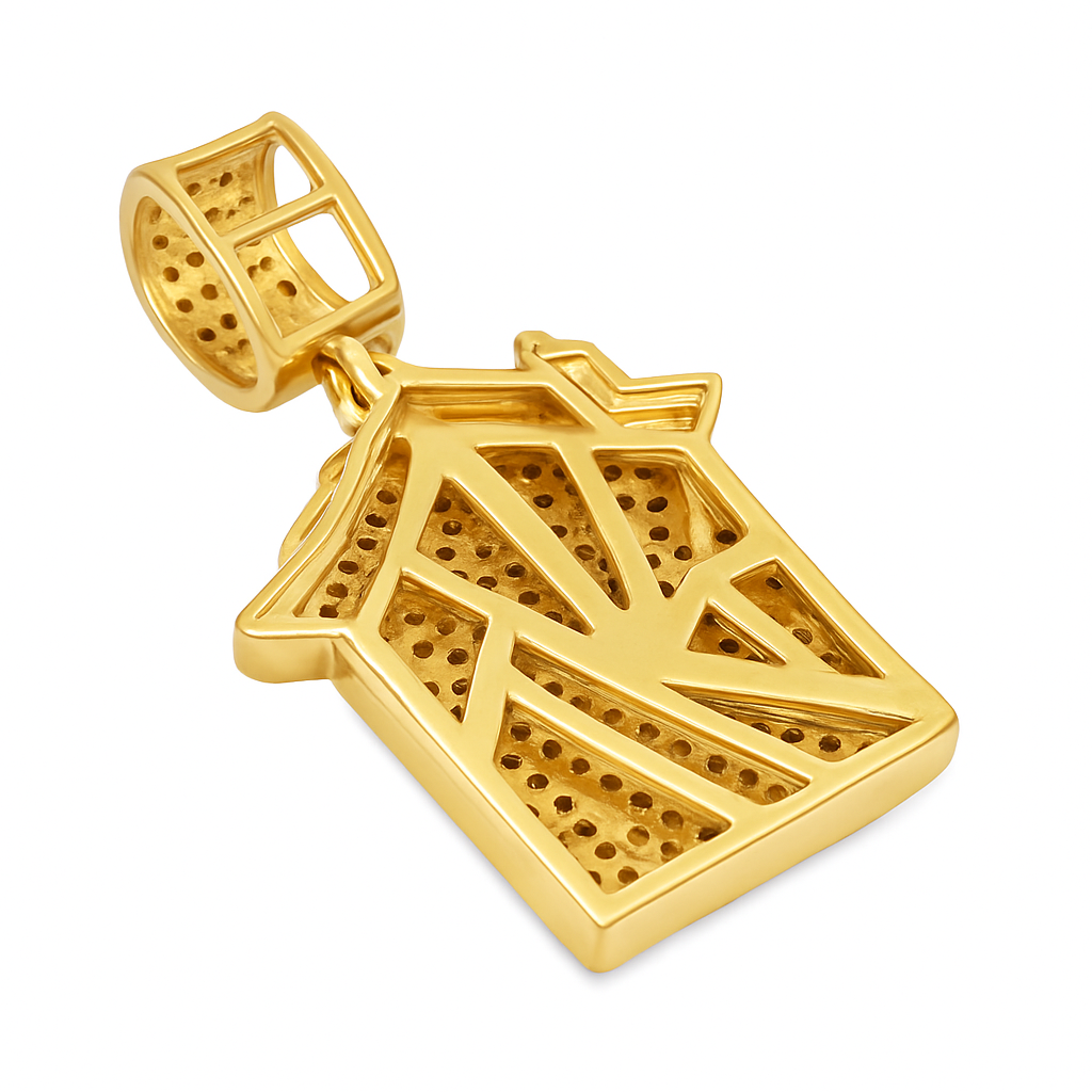 10K Yellow Gold Diamond Trap House Pendant 0.60 CTW – Jewelry Palace