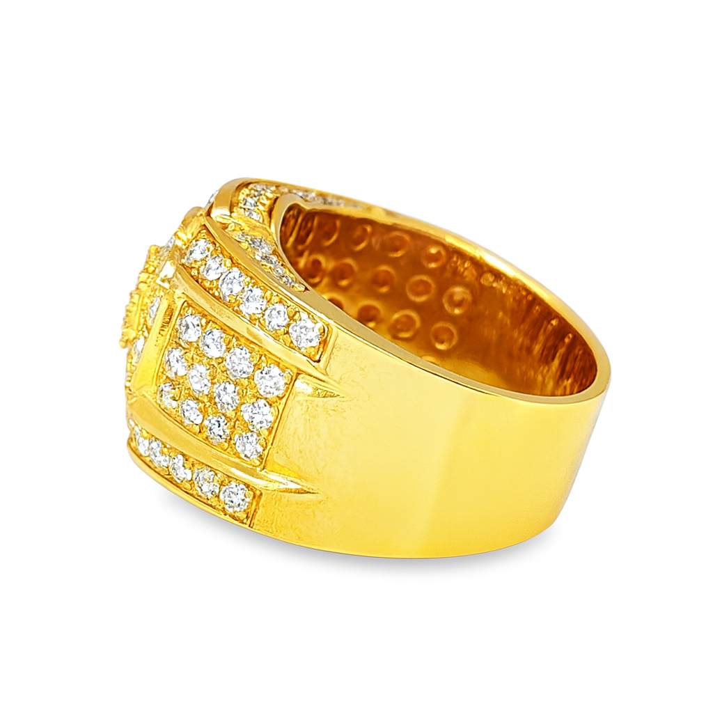 10K Yellow Gold Diamond Ring with Square Cut Diamonds 2.11 CTW | Jewelry Palace