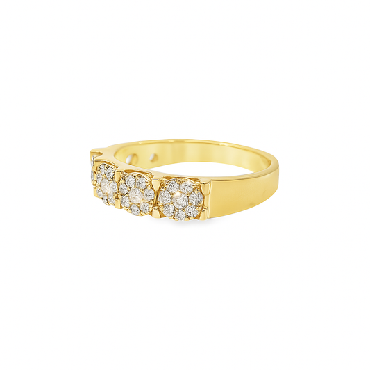 10K Yellow Gold Diamond Band Ring 0.66 CTW | Cluster-Set Round Diamond Ring | Jewelry Palace