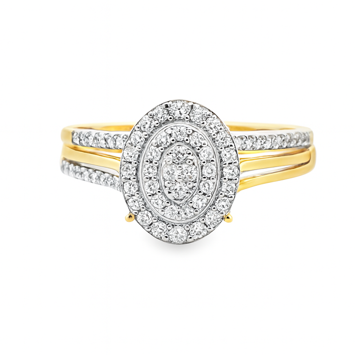 10K Yellow Gold Oval Cut Diamond Ring 0.25 ctw