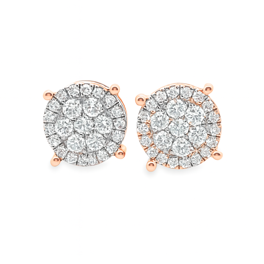 10K Rose Gold 0.33 ctw Diamond Round Cut Earrings | Elegant Studs | Jewelry Palace
