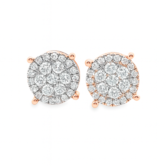 10K Rose Gold 0.33 ctw Diamond Round Cut Earrings | Elegant Studs | Jewelry Palace