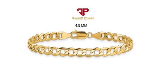 10K Yellow Gold Solid 2mm-6.5mm Curb Cuban Chain Link Necklace Bracelet 7"- 26"