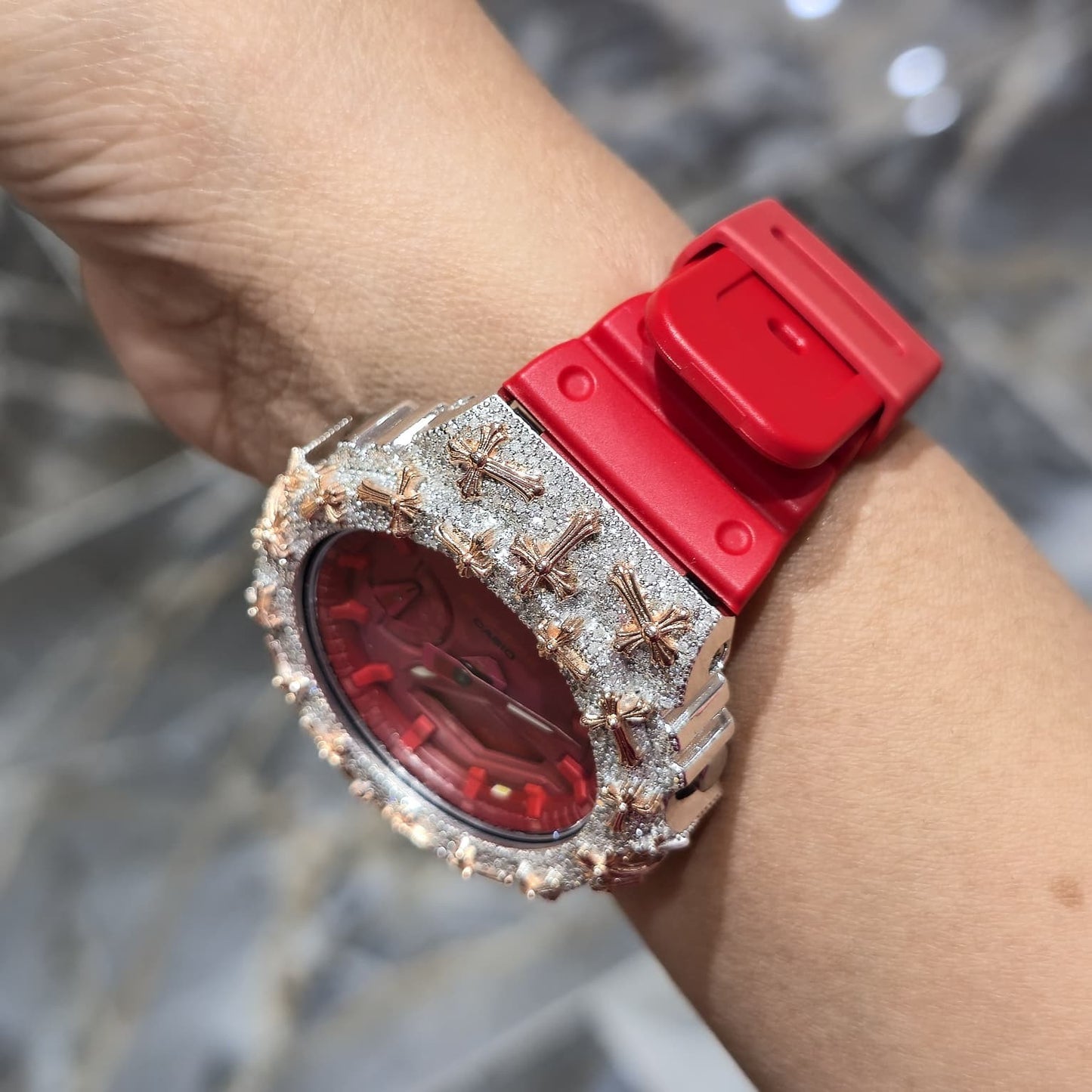 Diamond G-SHOCK GA2100 Watch Cross Bezel | 5.00 CTW Natural Diamonds