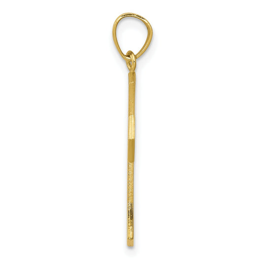 10k Yellow Gold Solid & Textured Reversible Passion Cross w/ Jesus Face Pendant