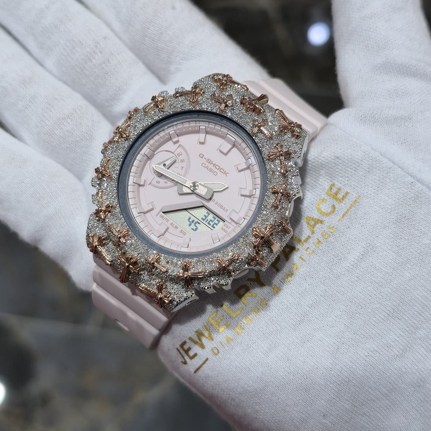 Authentic Diamond G-SHOCK GA-2100 Watch Cross Bezel | 5.00 CTW Natural Diamonds