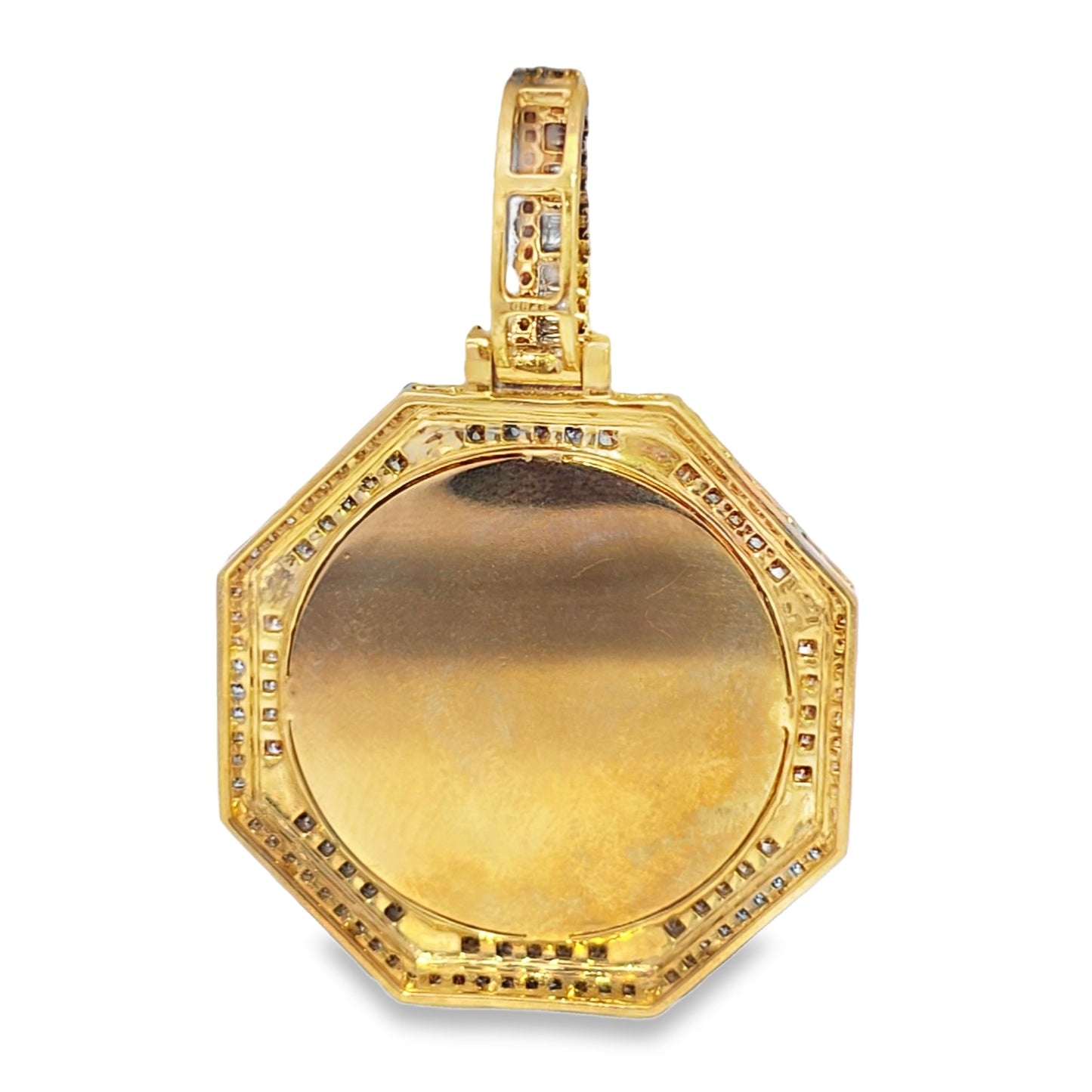 10k Yellow Gold Diamond Hexagon Memory Pendant 2.0 ctw