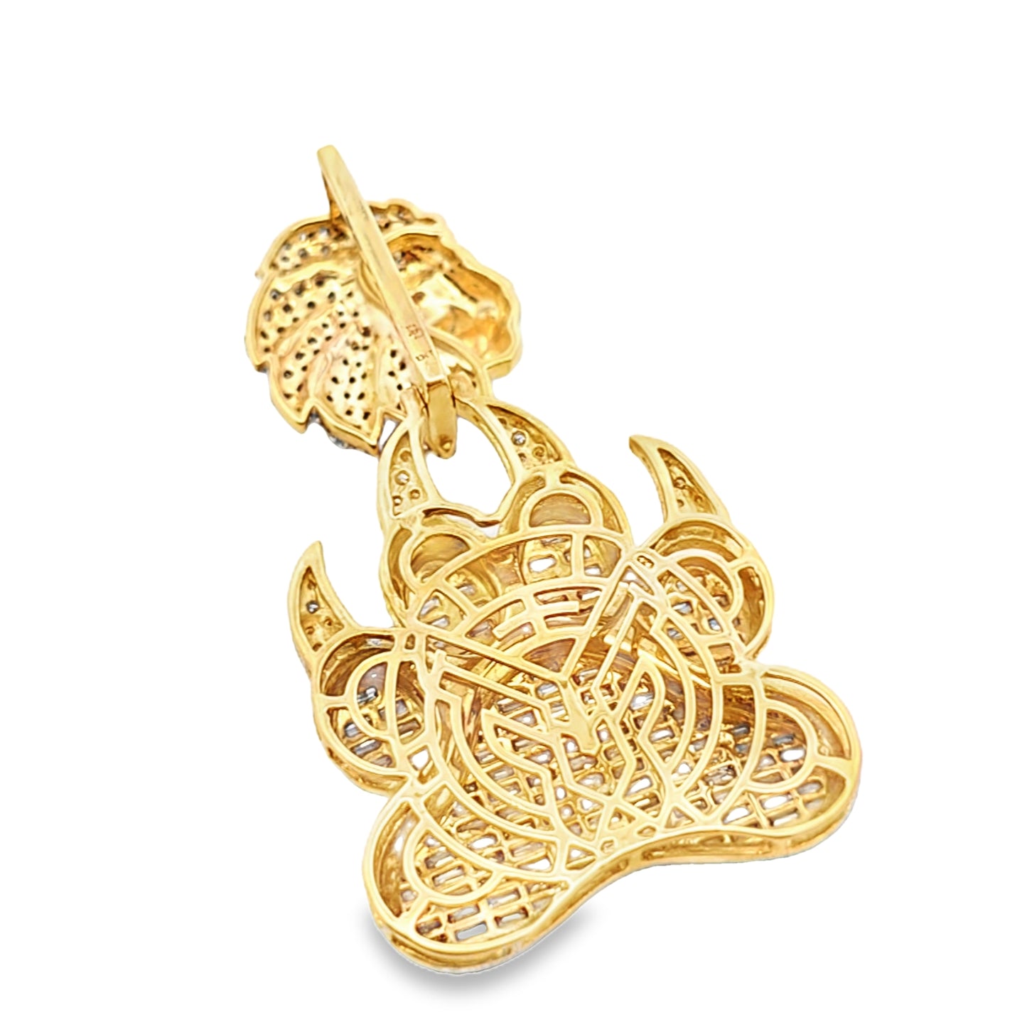 10k Yellow Gold Diamond Paw Pendant 3.0 ctw