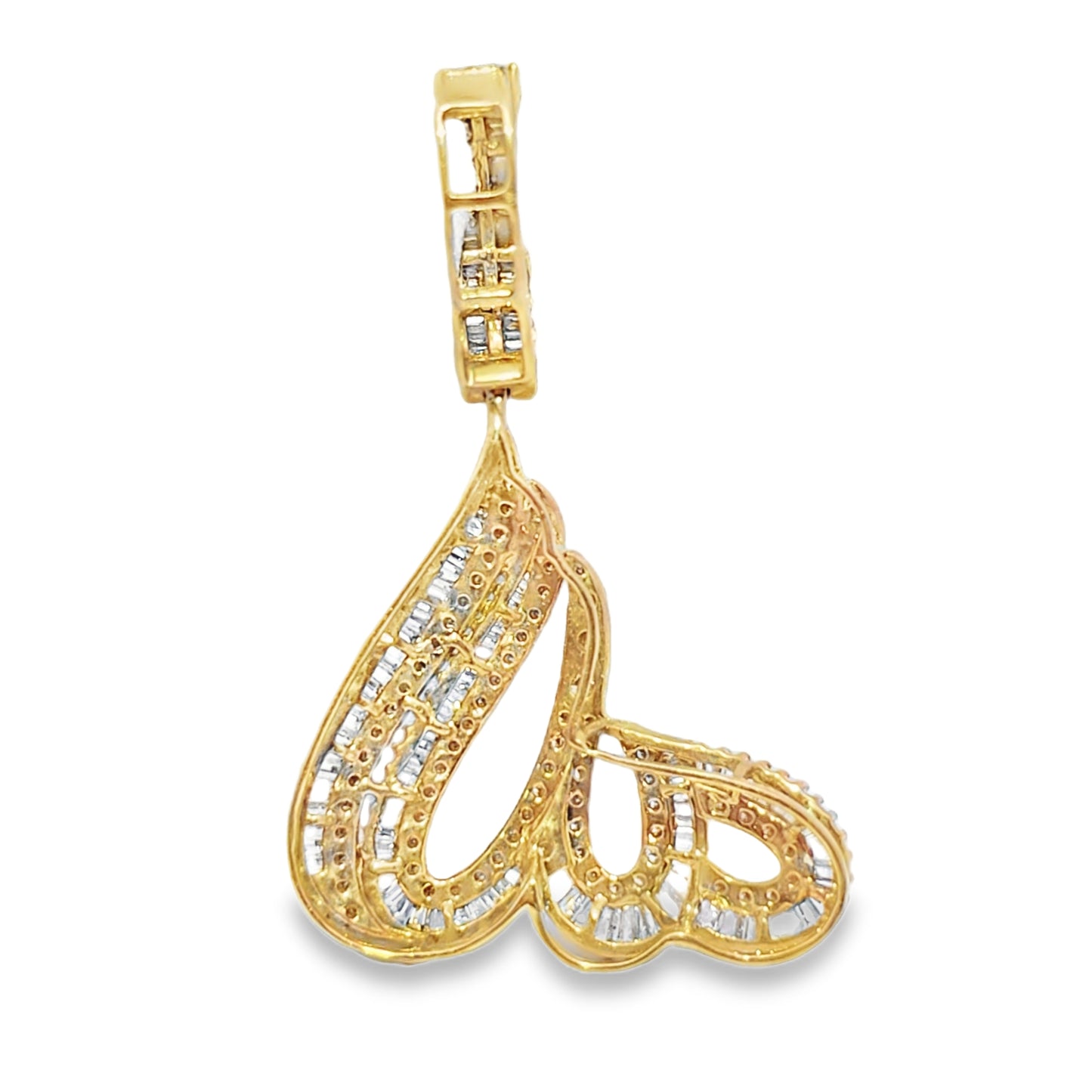 10K Yellow Gold 2.25 ctw Baguette Diamond Allah Pendant | Spiritual Iced-Out Faith Piece | Jewelry Palace