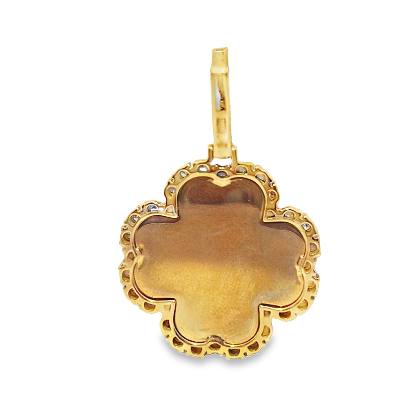 10k Yellow Gold Diamond Four Leaf Clover Pendant 0.50 ctw