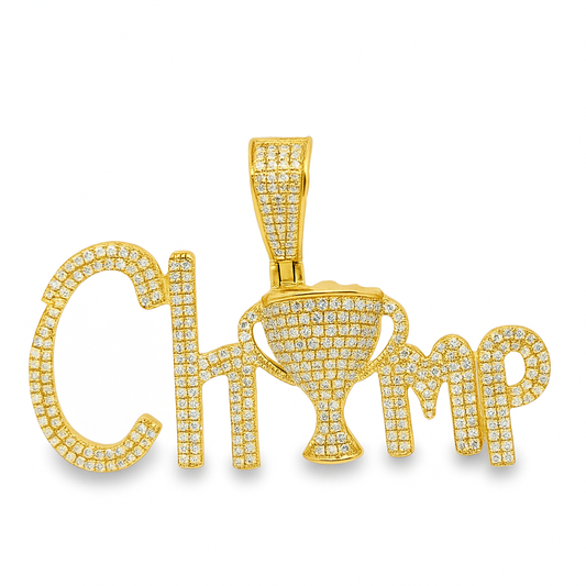 10K Yellow Gold Diamond “CHAMP” Pendant 0.90 ctw