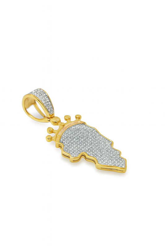 10K Yellow Gold Diamond Africa Map Pendant with Crown 0.50 ctw | Iced Out Cultural Pendant – Jewelry Palace