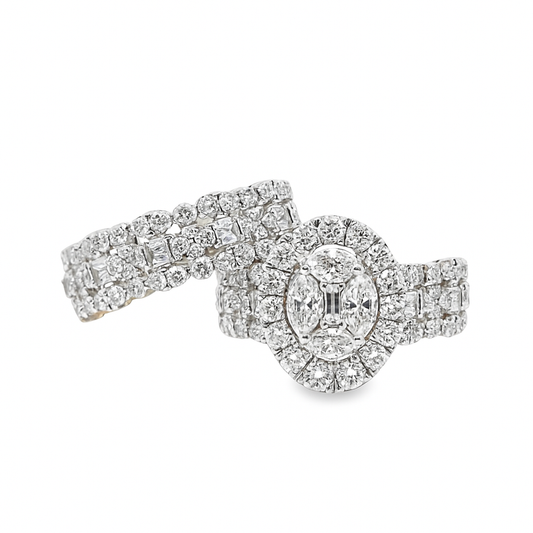 14K Yellow Gold Oval Cut Diamond Engagement Ring 2.51 ctw | Luxury Bridal Set – Jewelry Palace Lithonia GA