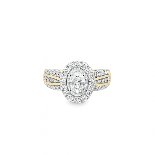 14K Yellow Gold Oval Cut Diamond Ring 0.27 ctw