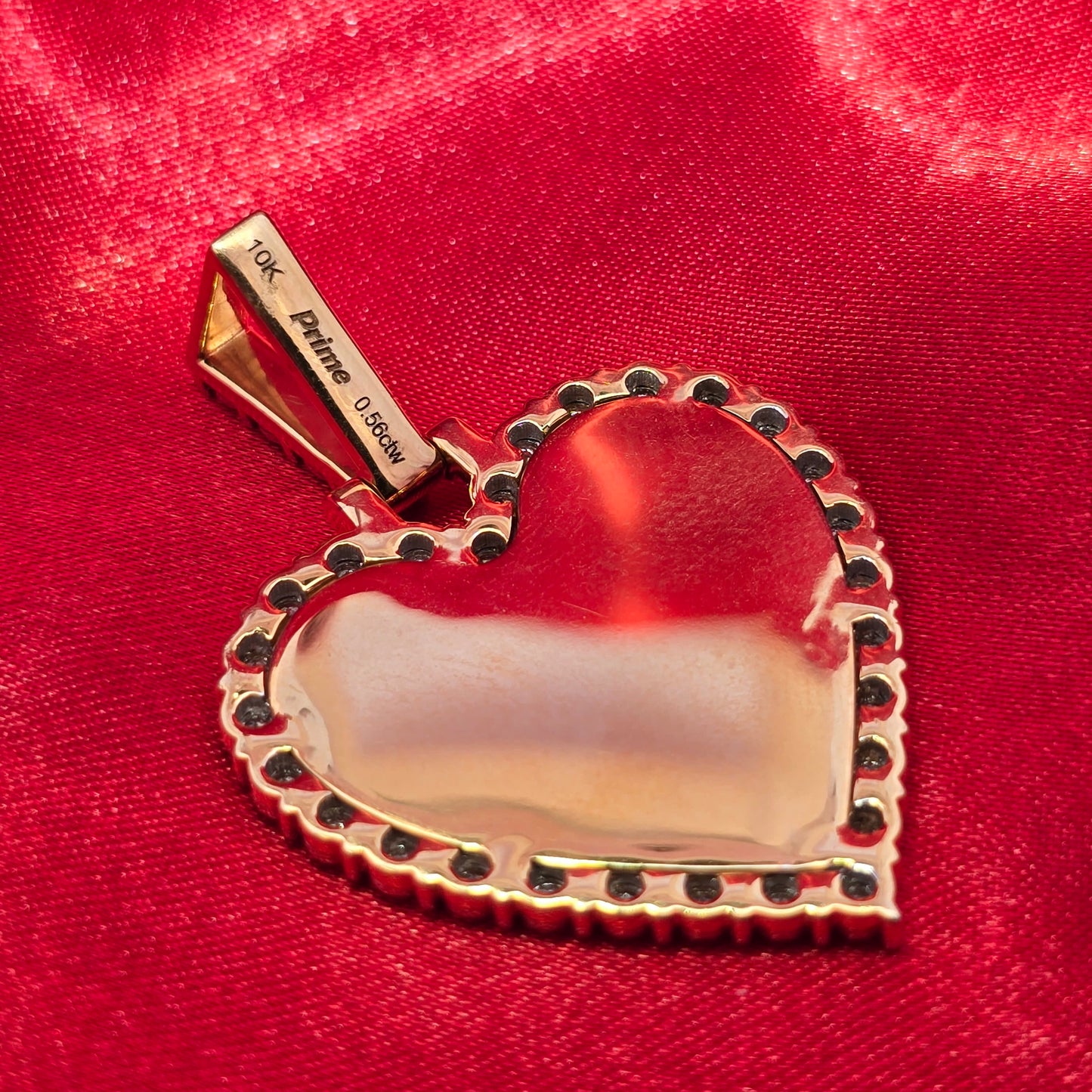 10k Yellow Gold Diamond Heart Memory Pendant 0.56 ctw