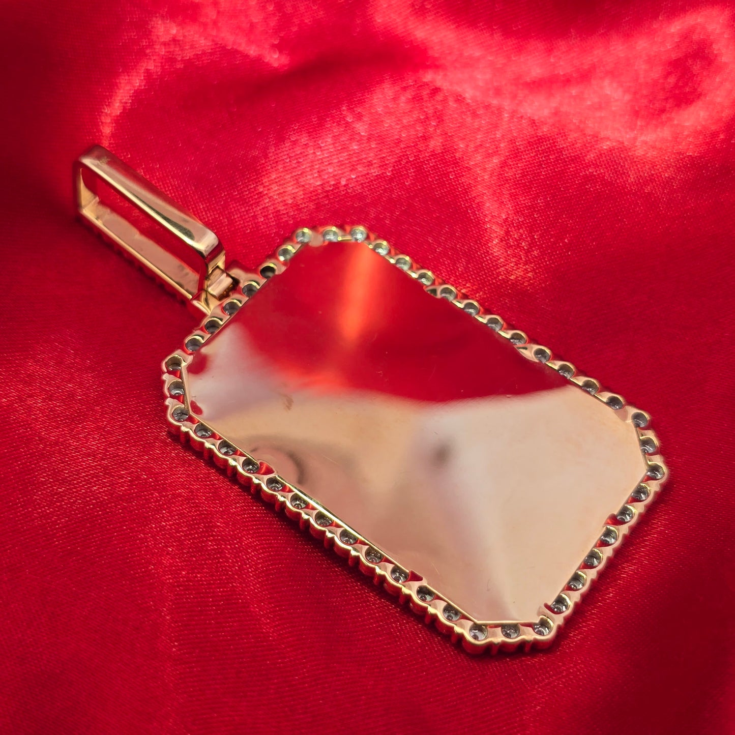 10k Yellow Gold Rectangle Shaped Diamond Memory Pendant 0.23 ctw