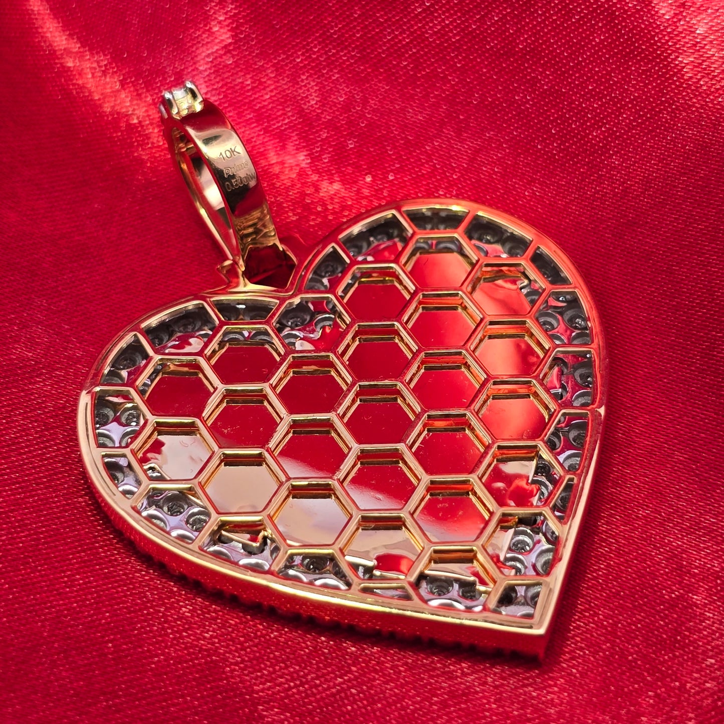 10k Yellow Gold Heart Shaped Diamond Memory Pendant 0.50 ctw