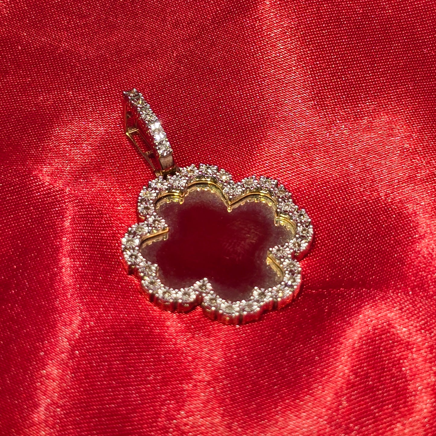 10k Yellow Gold Diamond Four Leaf Clover Pendant 0.50 ctw