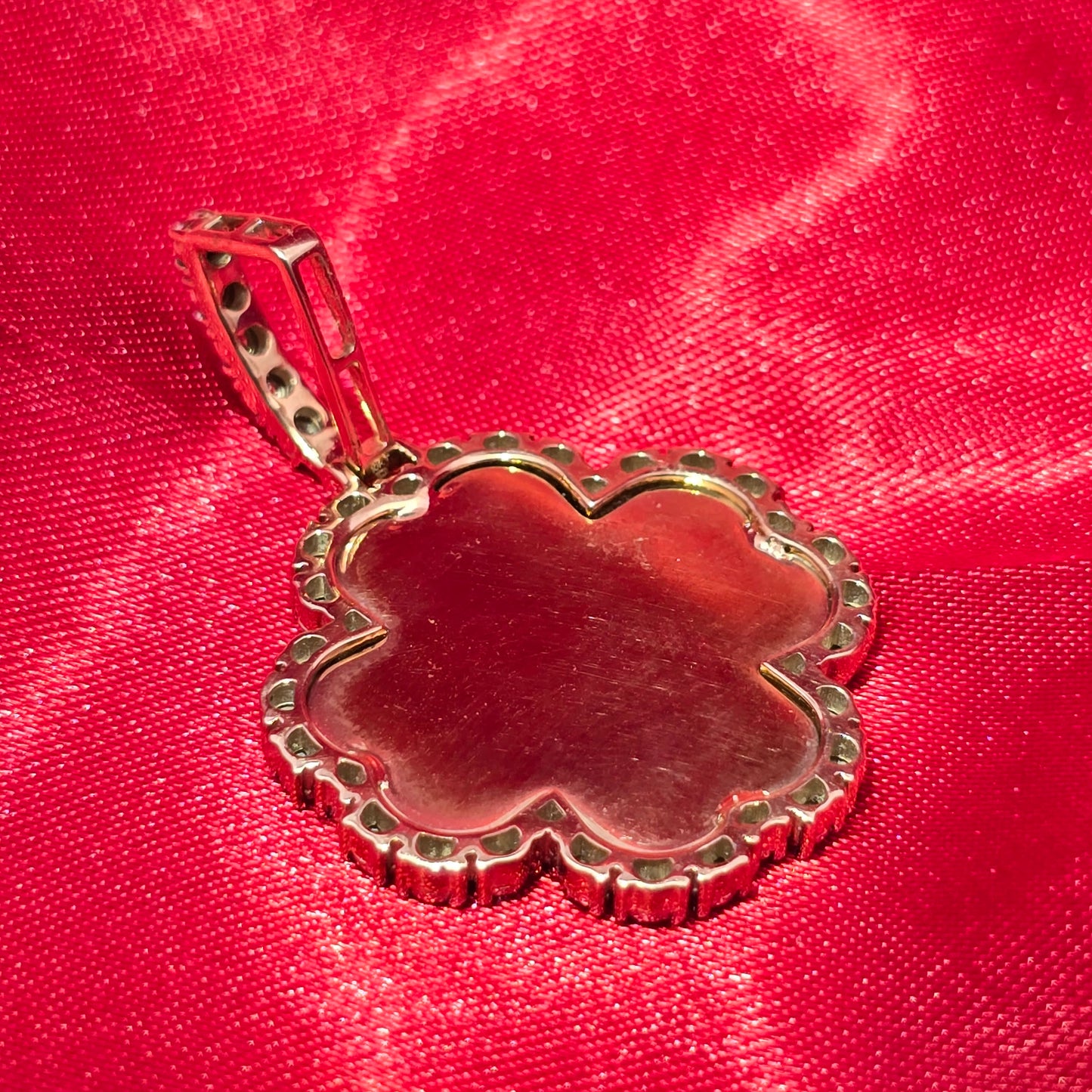 10k Yellow Gold Diamond Four Leaf Clover Pendant 0.50 ctw