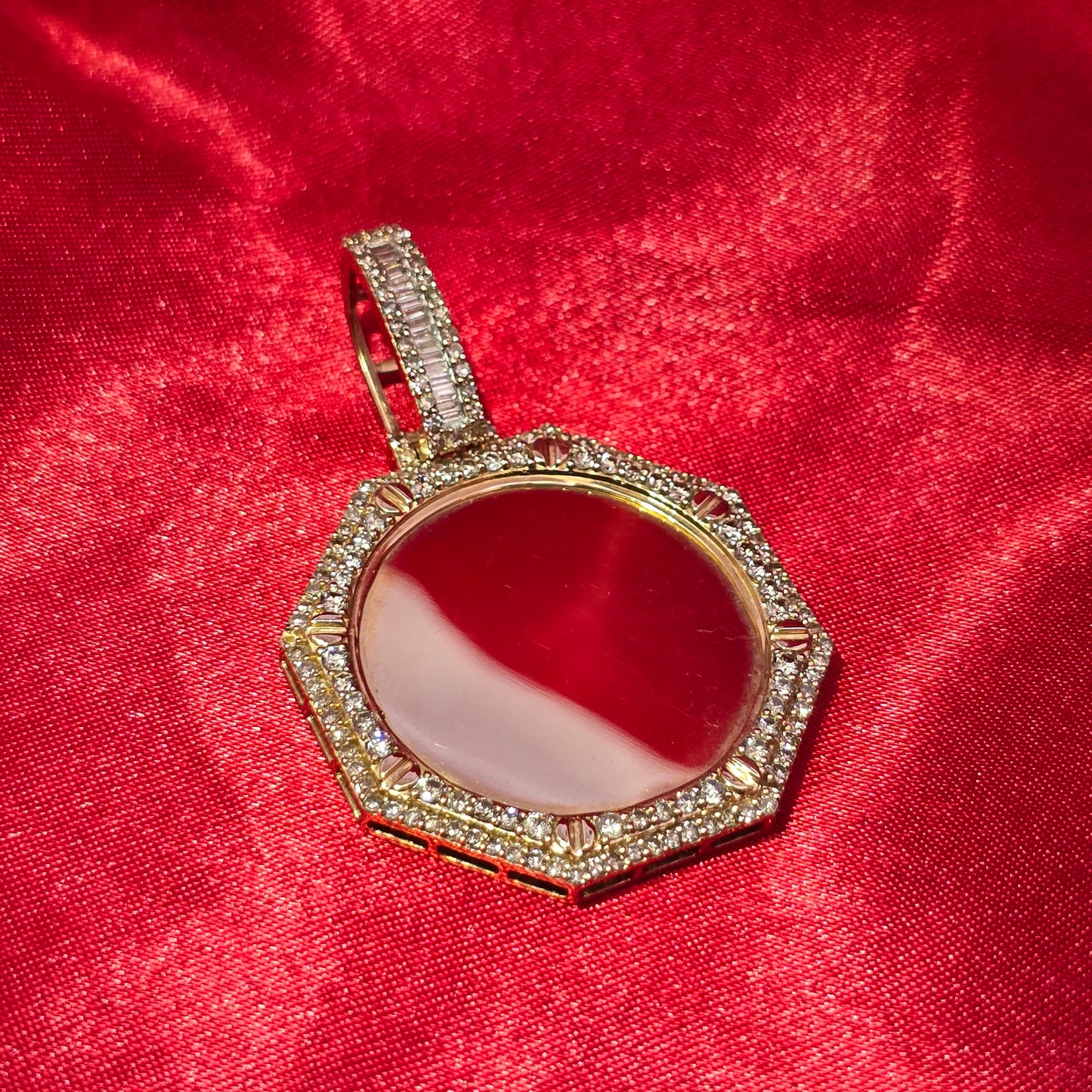 10k Yellow Gold Diamond Hexagon Memory Pendant 2.0 ctw