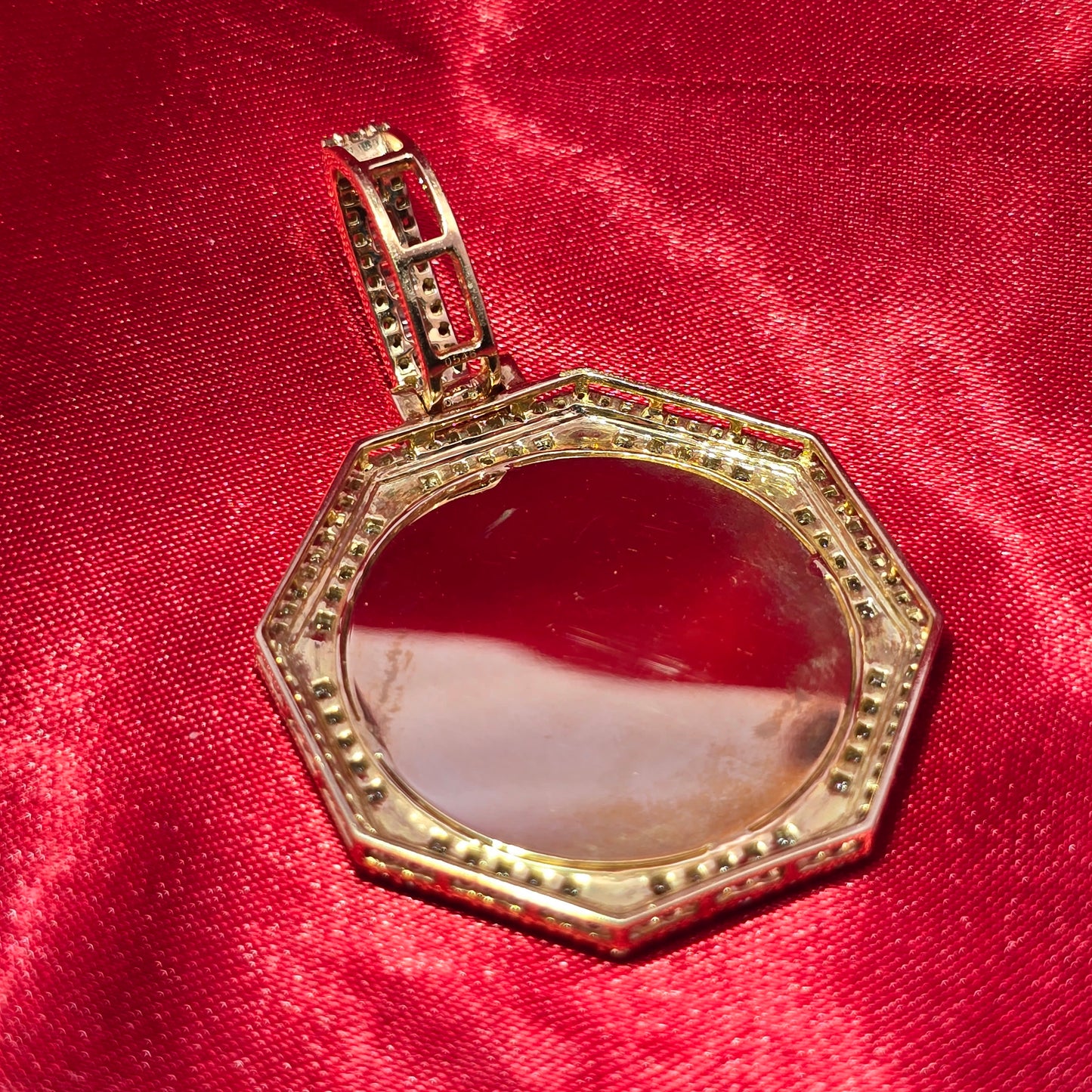 10k Yellow Gold Diamond Hexagon Memory Pendant 2.0 ctw
