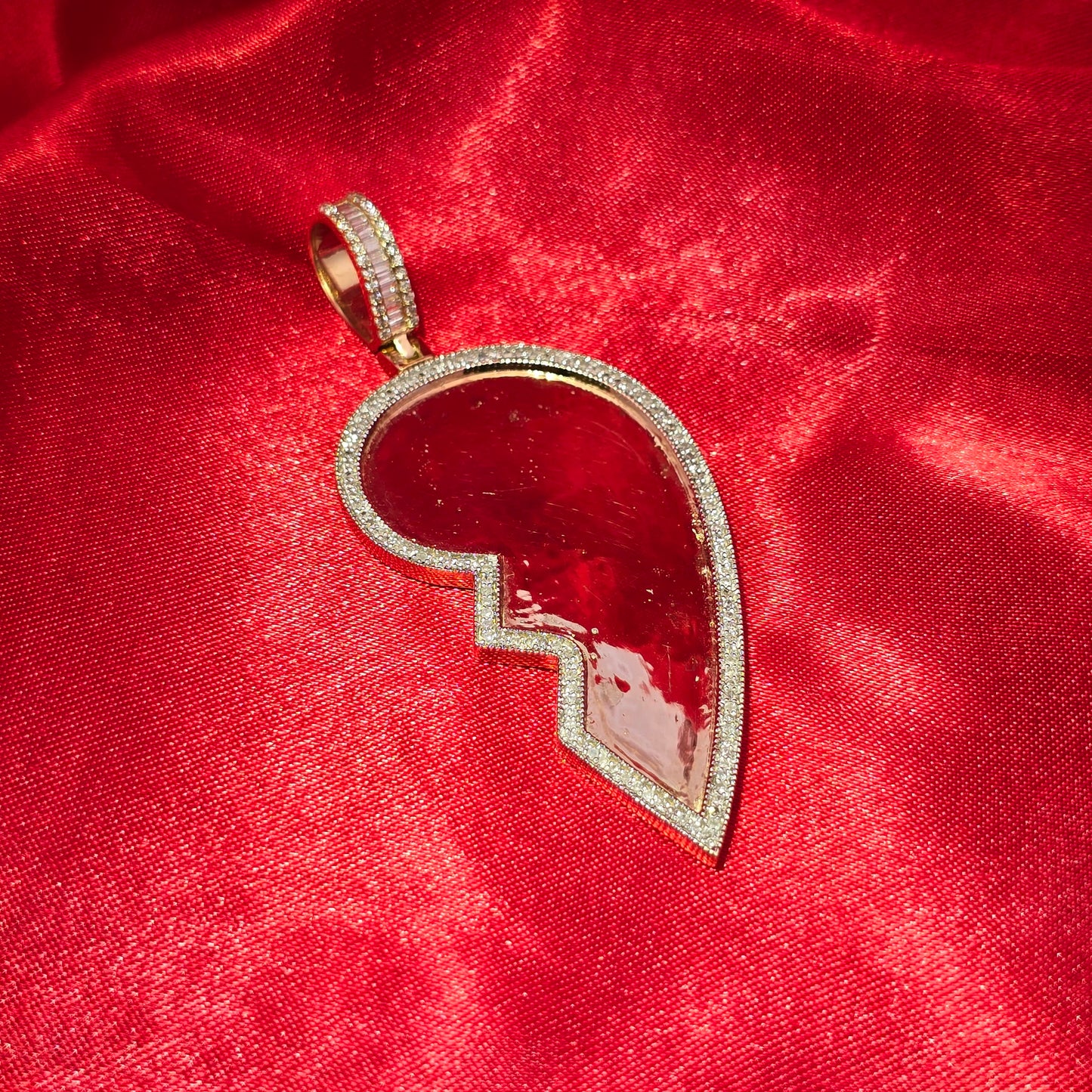 10k Yellow Gold Diamond Broken Heart Pendant 0.75 ctw