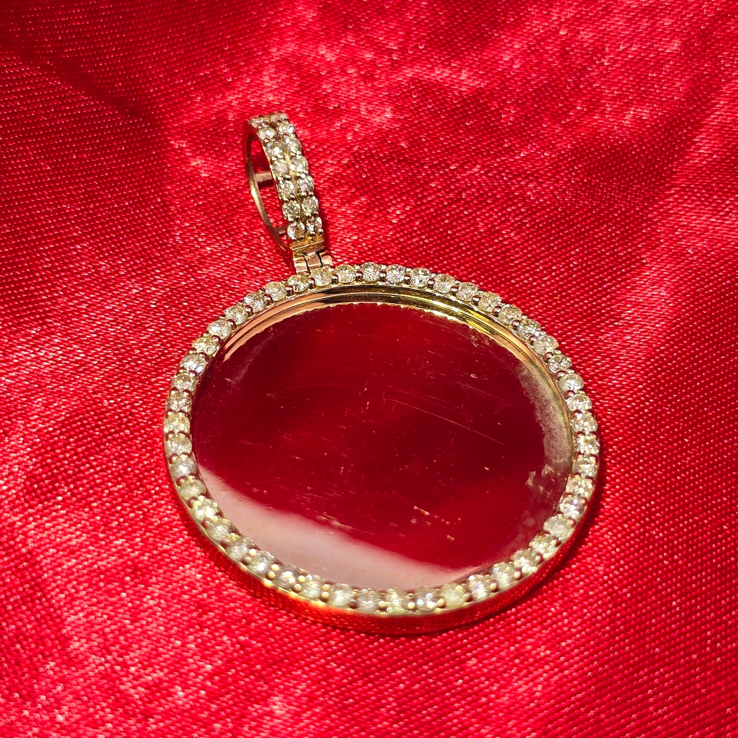 10k Yellow Gold Diamond Round Memory Pendant 1.0 ctw
