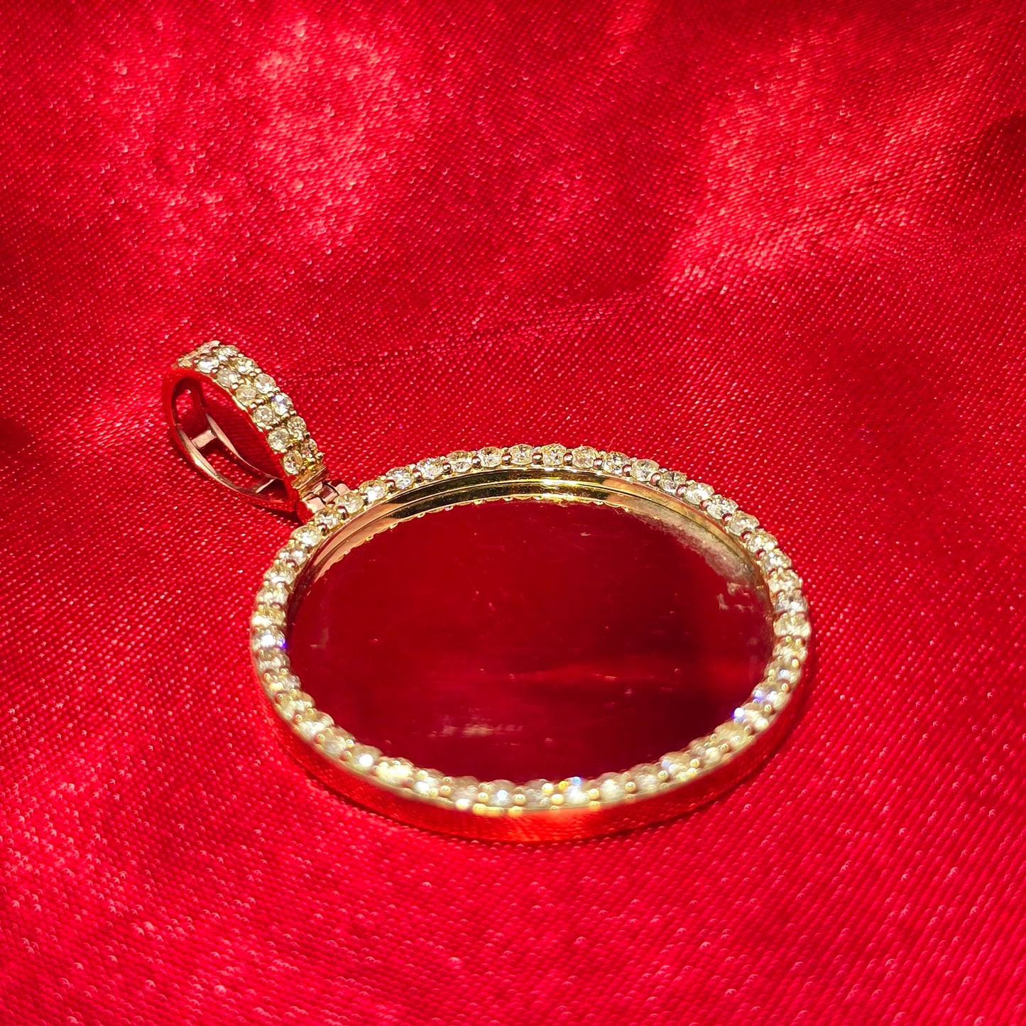 10k Yellow Gold Diamond Round Memory Pendant 1.0 ctw