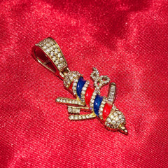 Barber Pole Pendant 0.50 ctw Diamond 10K Yellow Gold