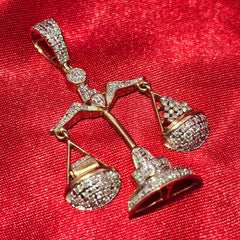Scales of Justice Greek Pendant 0.75 ctw Diamond 10K Yellow Gold