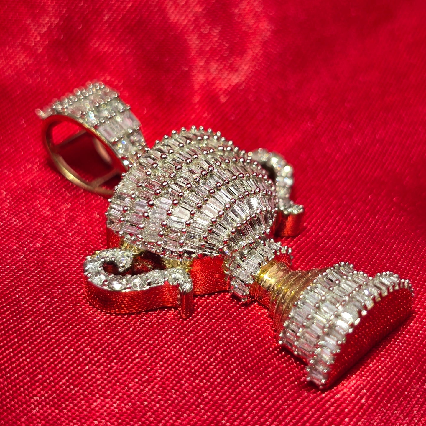 Diamond Swarovski Crystals World / Champion Cup Pendant 1.62 ctw Diamond 10K Yellow Gold