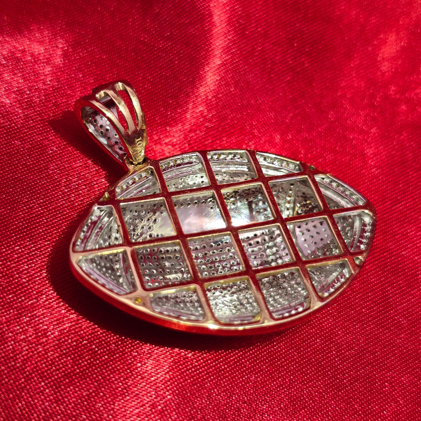 Football Sports Pendant 1.50 ctw Diamond 10K Yellow Gold