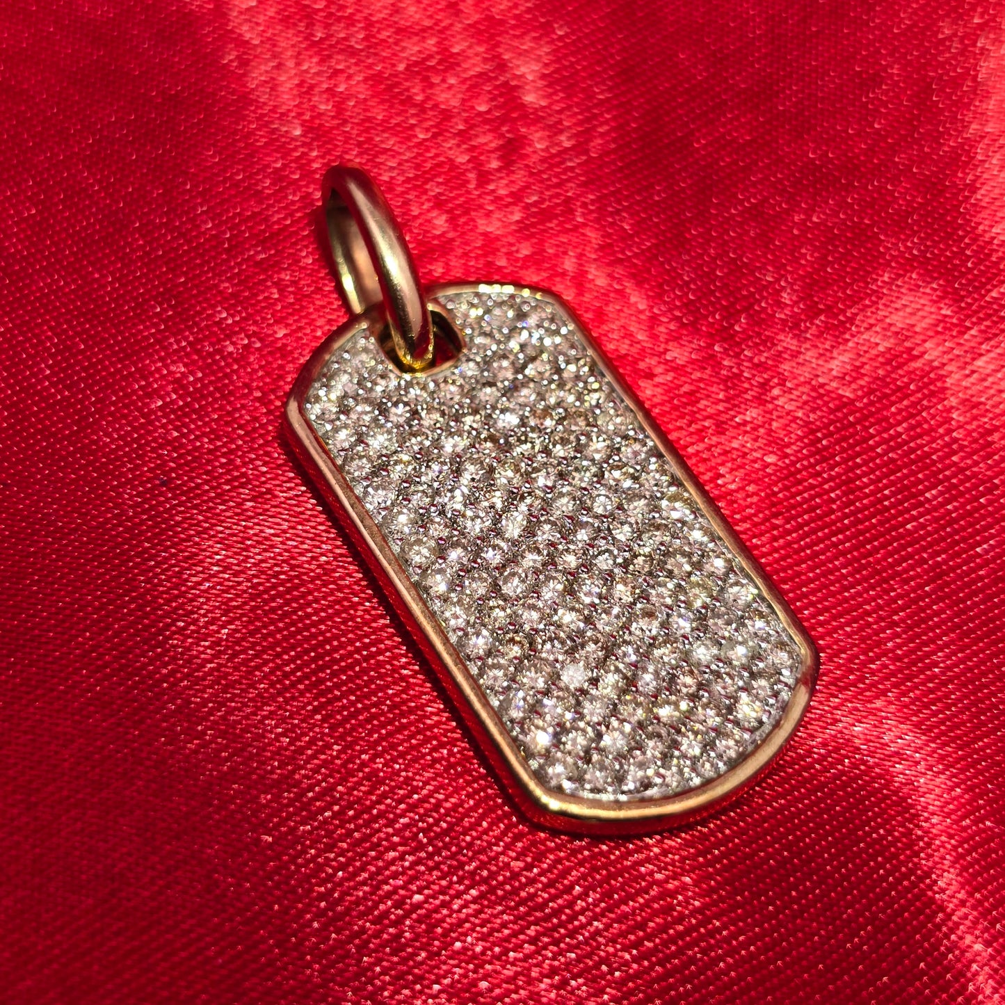 Dog Tag Pendant 2.00 ctw Diamond 10K Yellow Gold