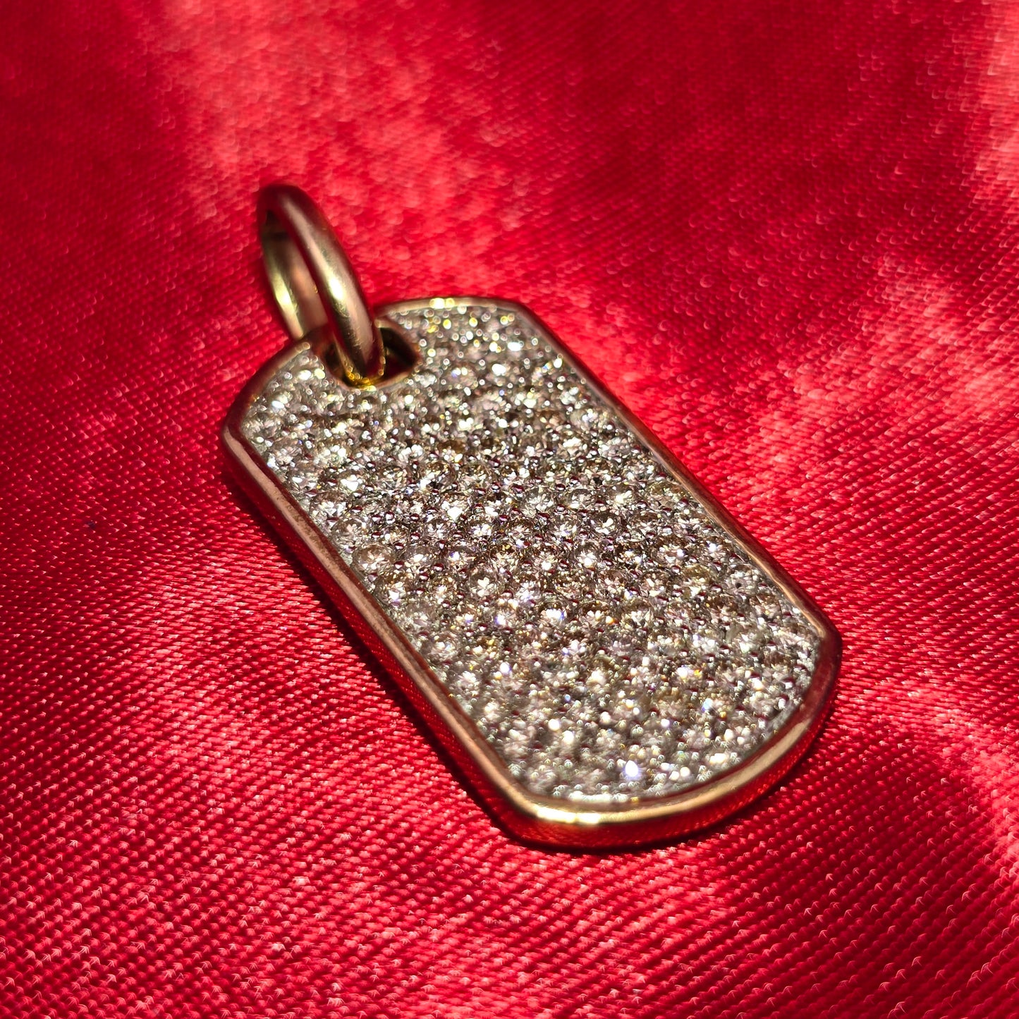 Dog Tag Pendant 2.00 ctw Diamond 10K Yellow Gold