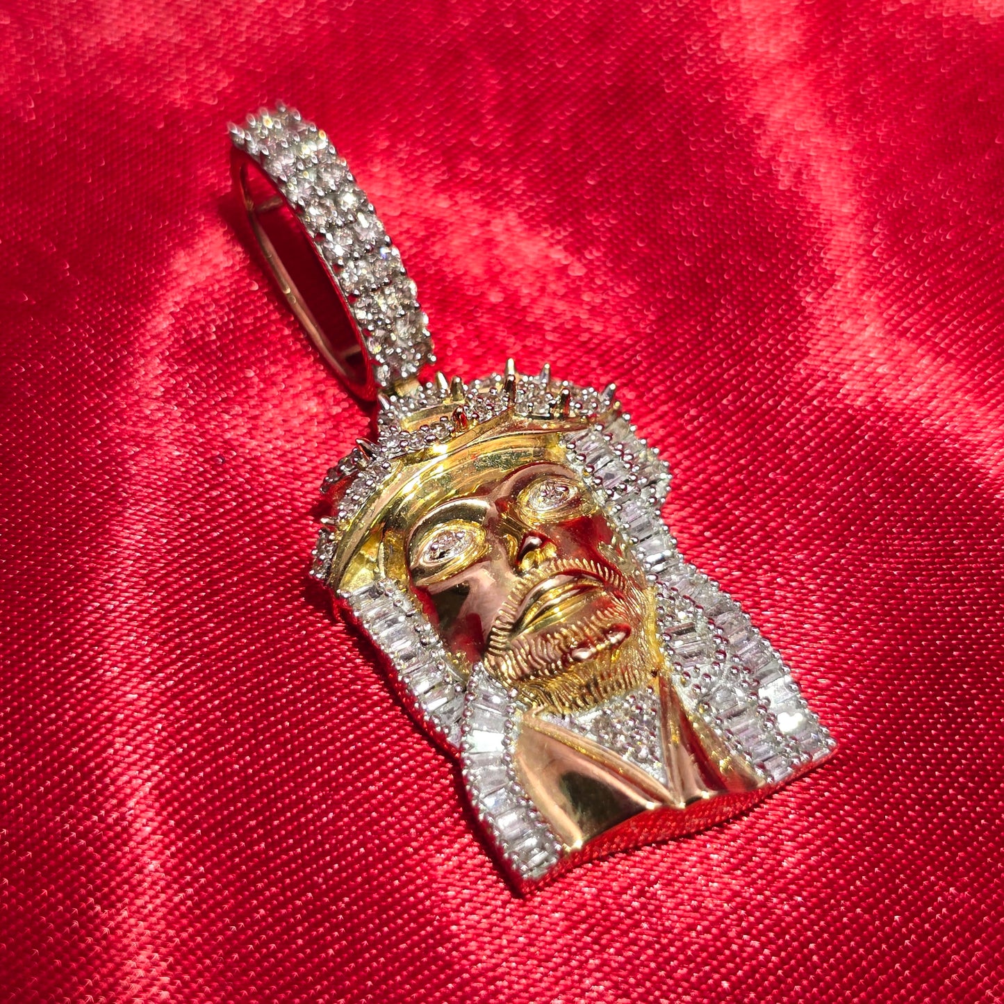 Jesus Head Pendant 0.75 ctw Diamond 10K Yellow Gold