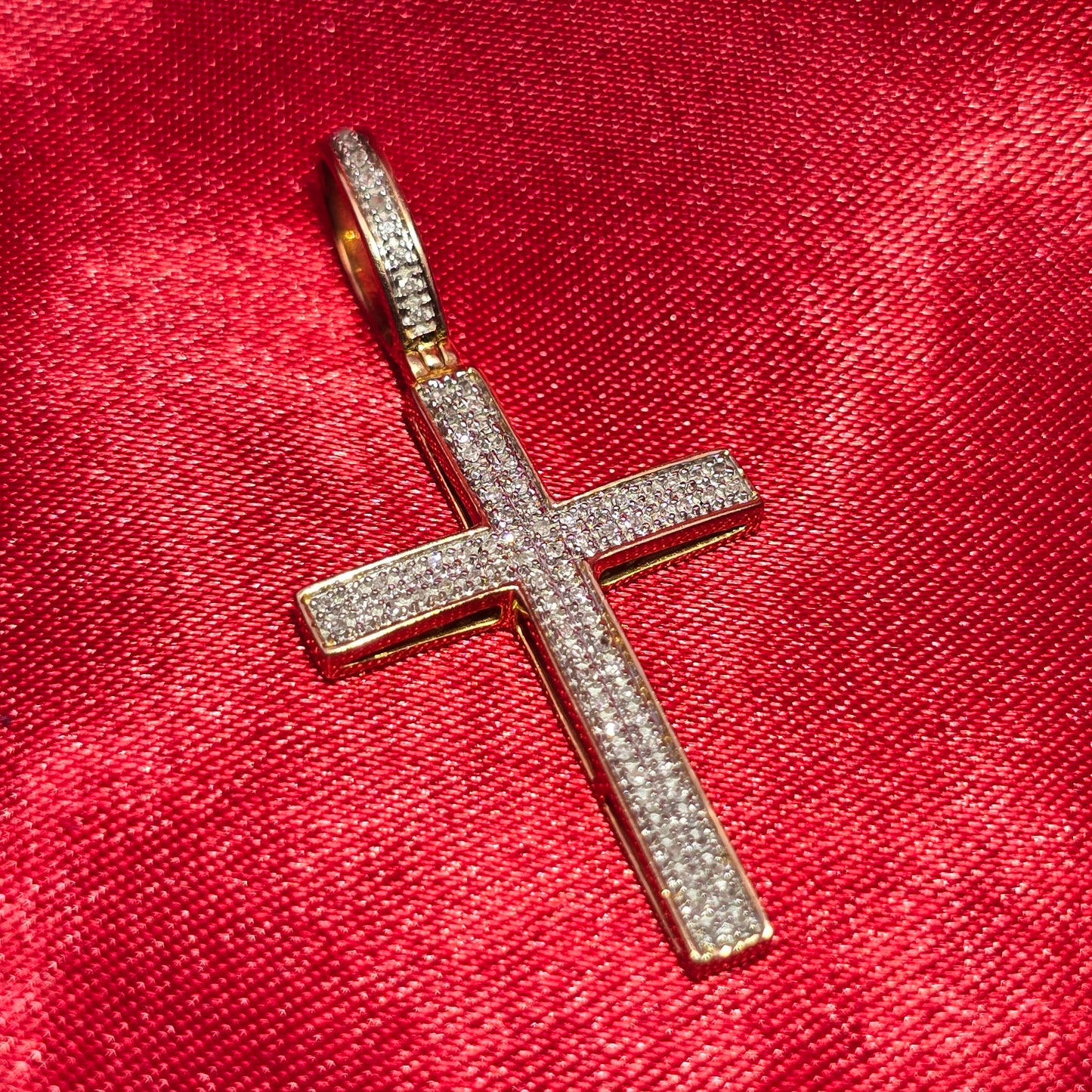 Cross Pendant 0.30 ctw Diamond 10K Yellow Gold