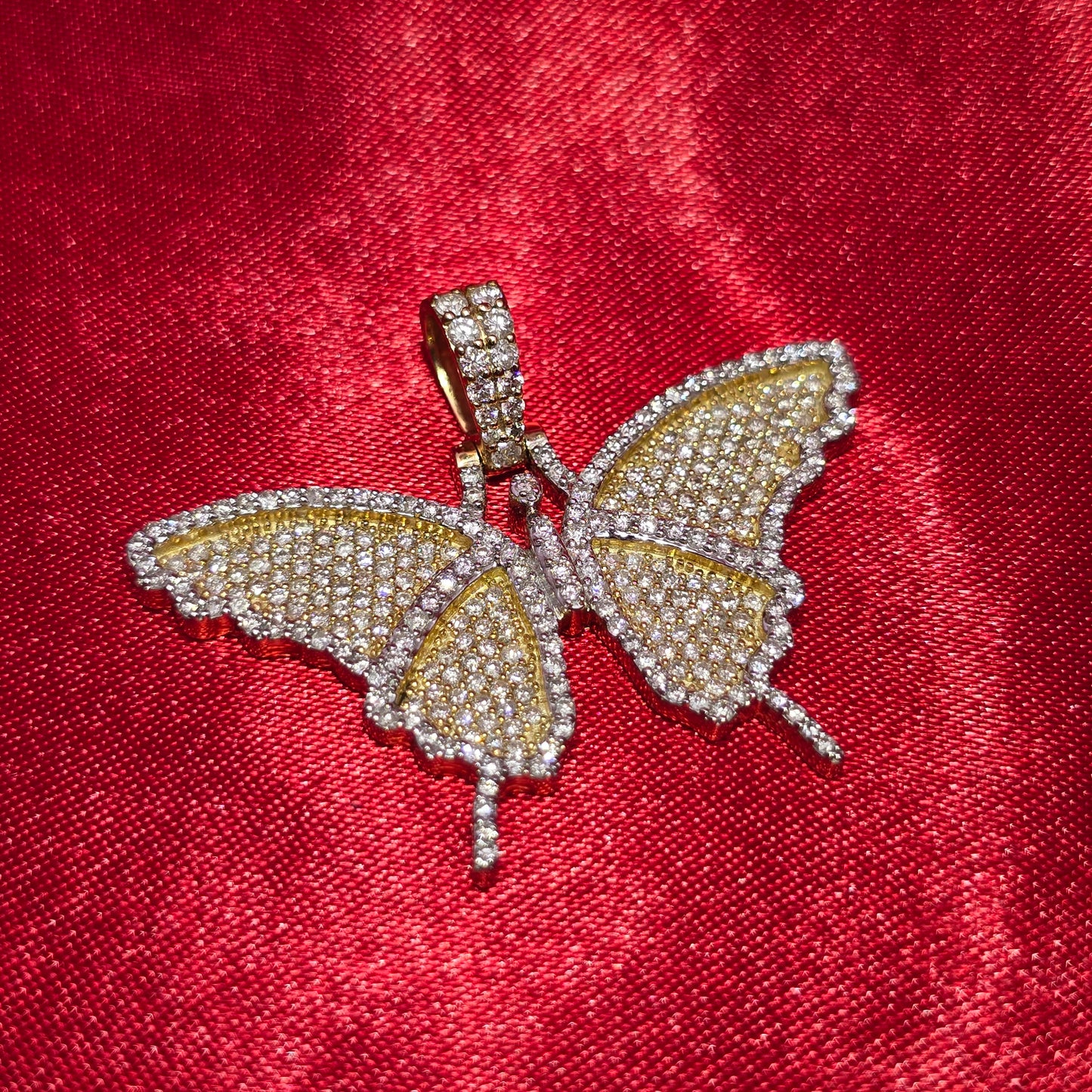 Butterfly Pendant 1.46 ctw Diamond 10K Yellow Gold