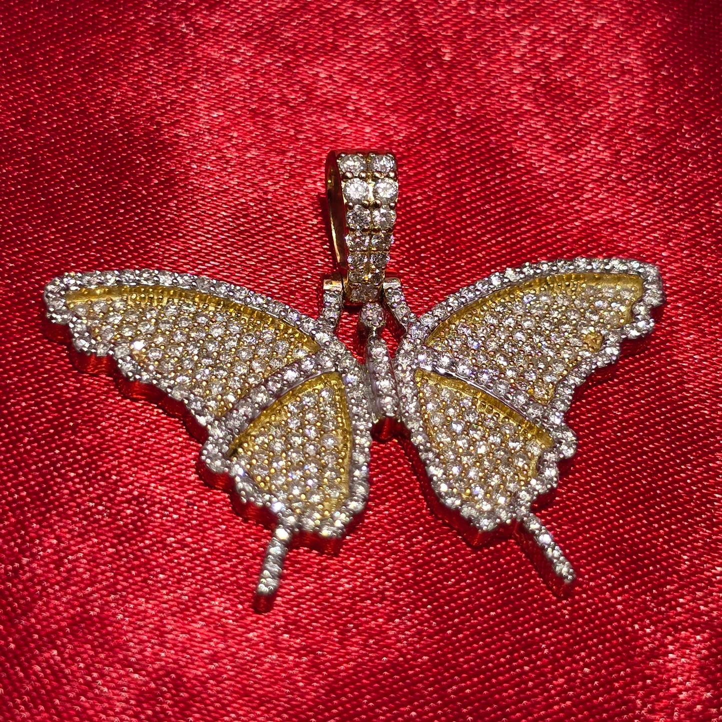 Butterfly Pendant 1.46 ctw Diamond 10K Yellow Gold