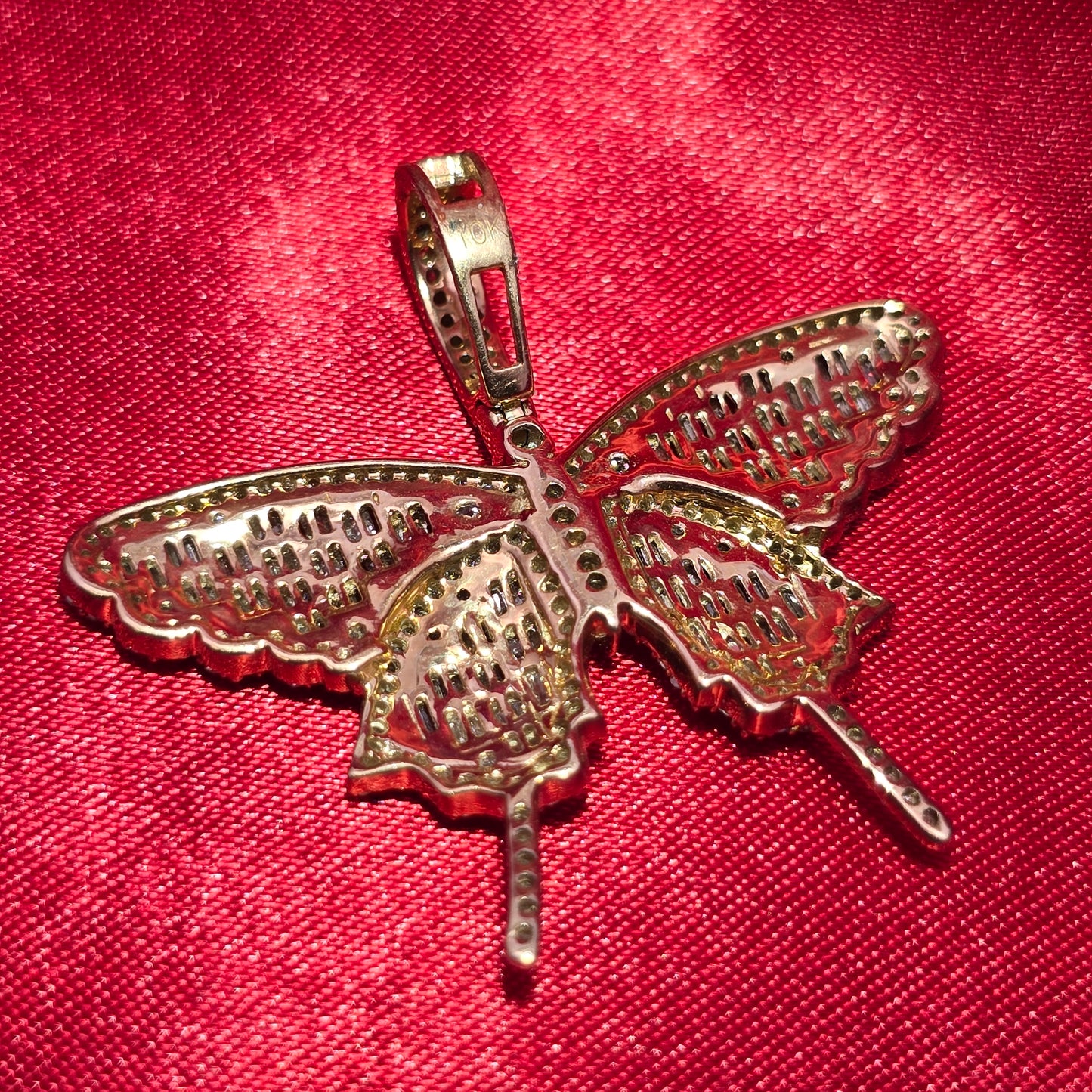 Elegant Butterfly Pendant 2.25 Ct. Diamond 10K Yellow Gold