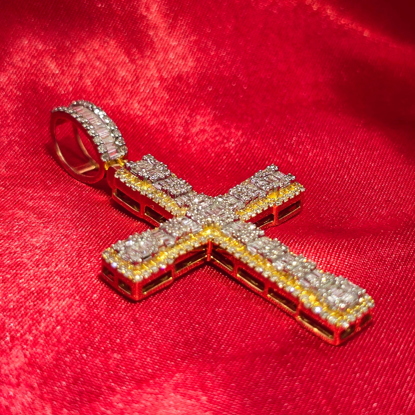 Cross Pendant 11.41 ctw Diamond 10K Yellow Gold