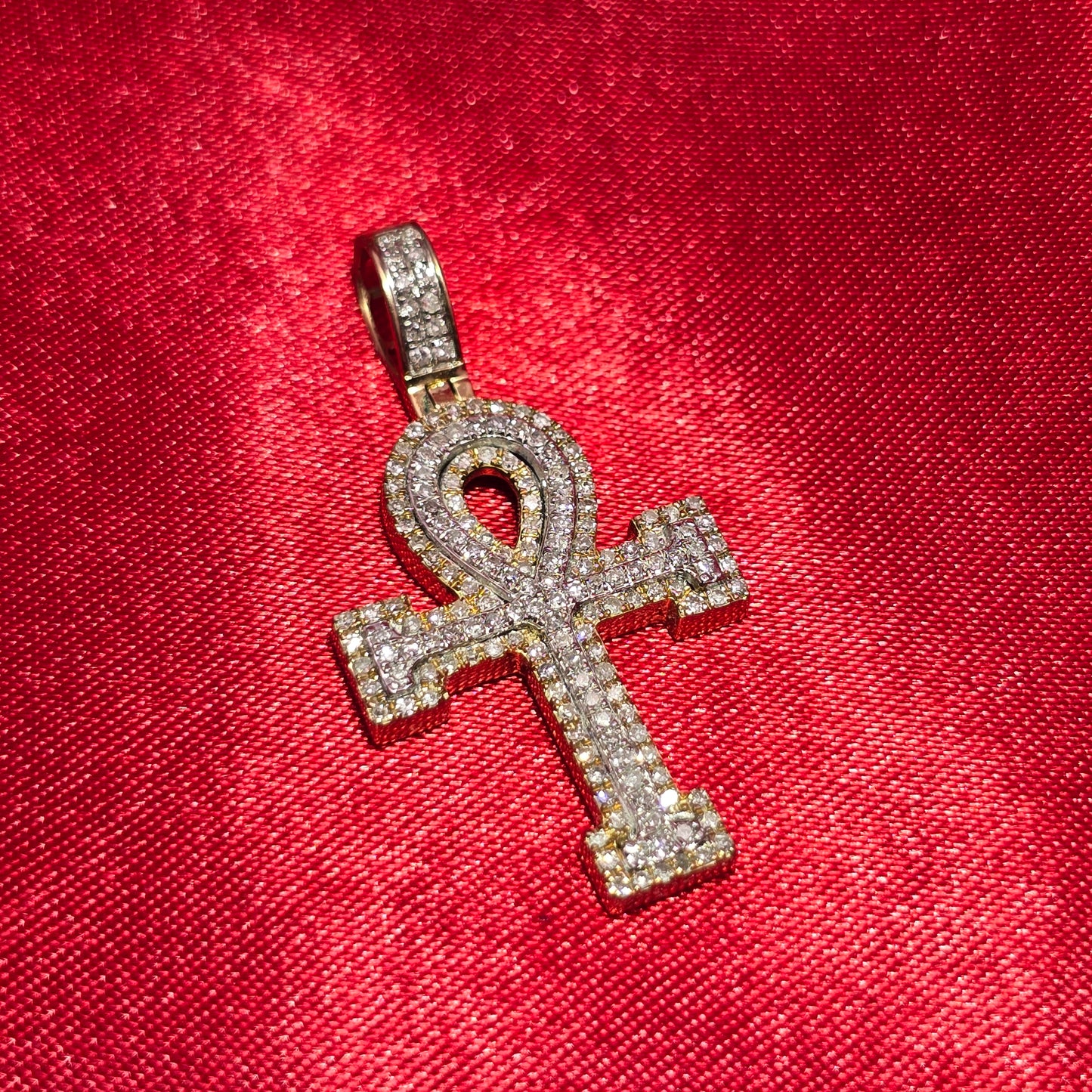 Ankh Pendant 0.5 Ct. Diamond 10K White Gold