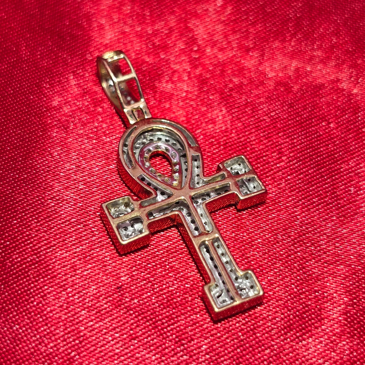 Ankh Pendant 0.5 Ct. Diamond 10K White Gold