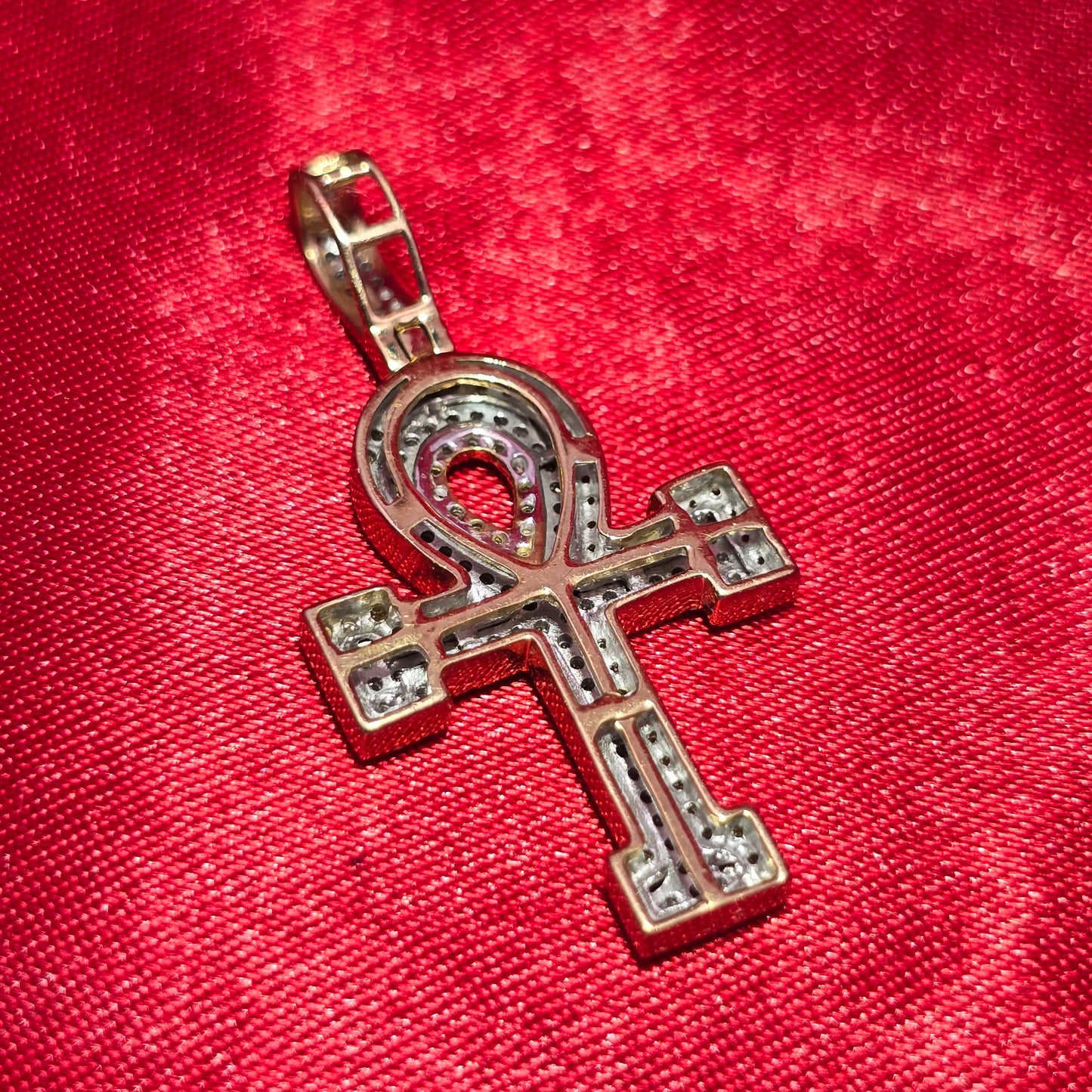 Ankh Cross Pendant 0.50 ctw Diamond 10K Yellow Gold