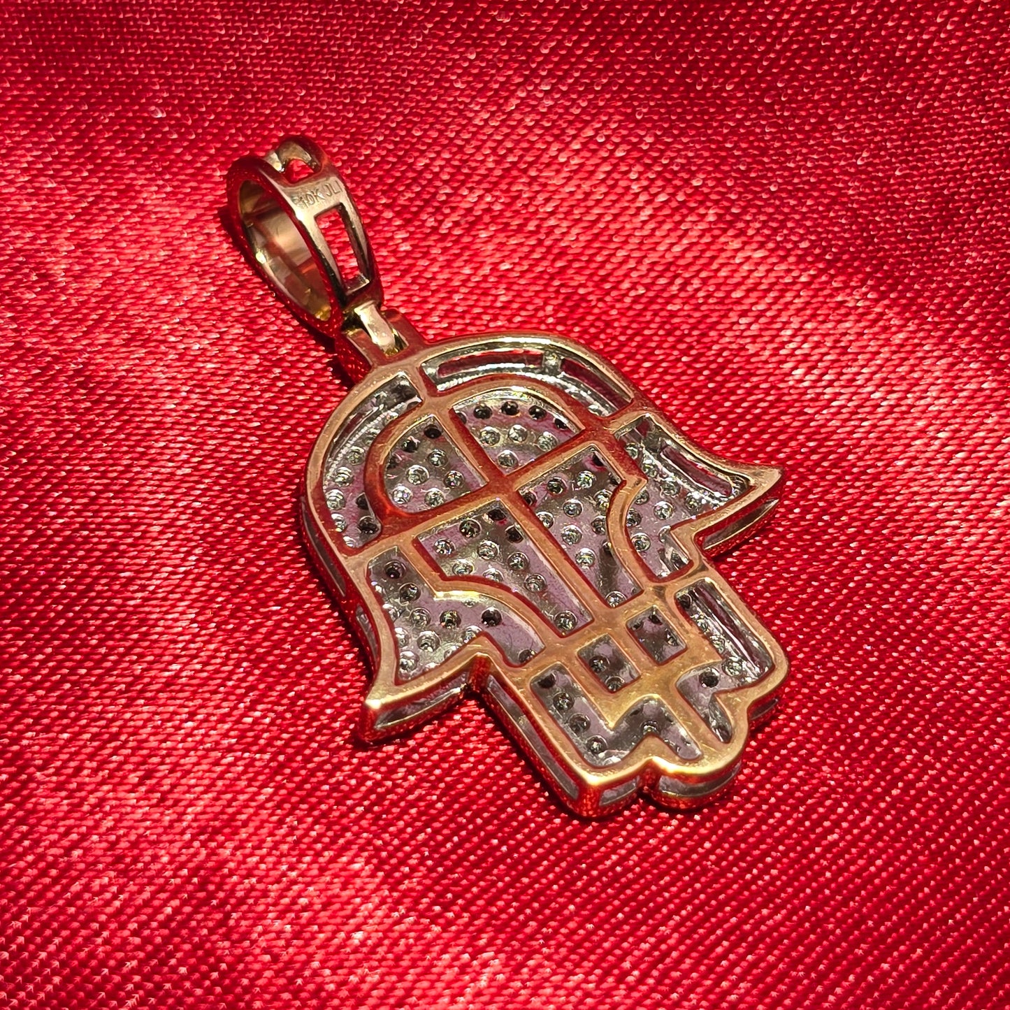 Hamsa Hand Pendant 0.33 Ct. Diamond 10K Yellow Gold