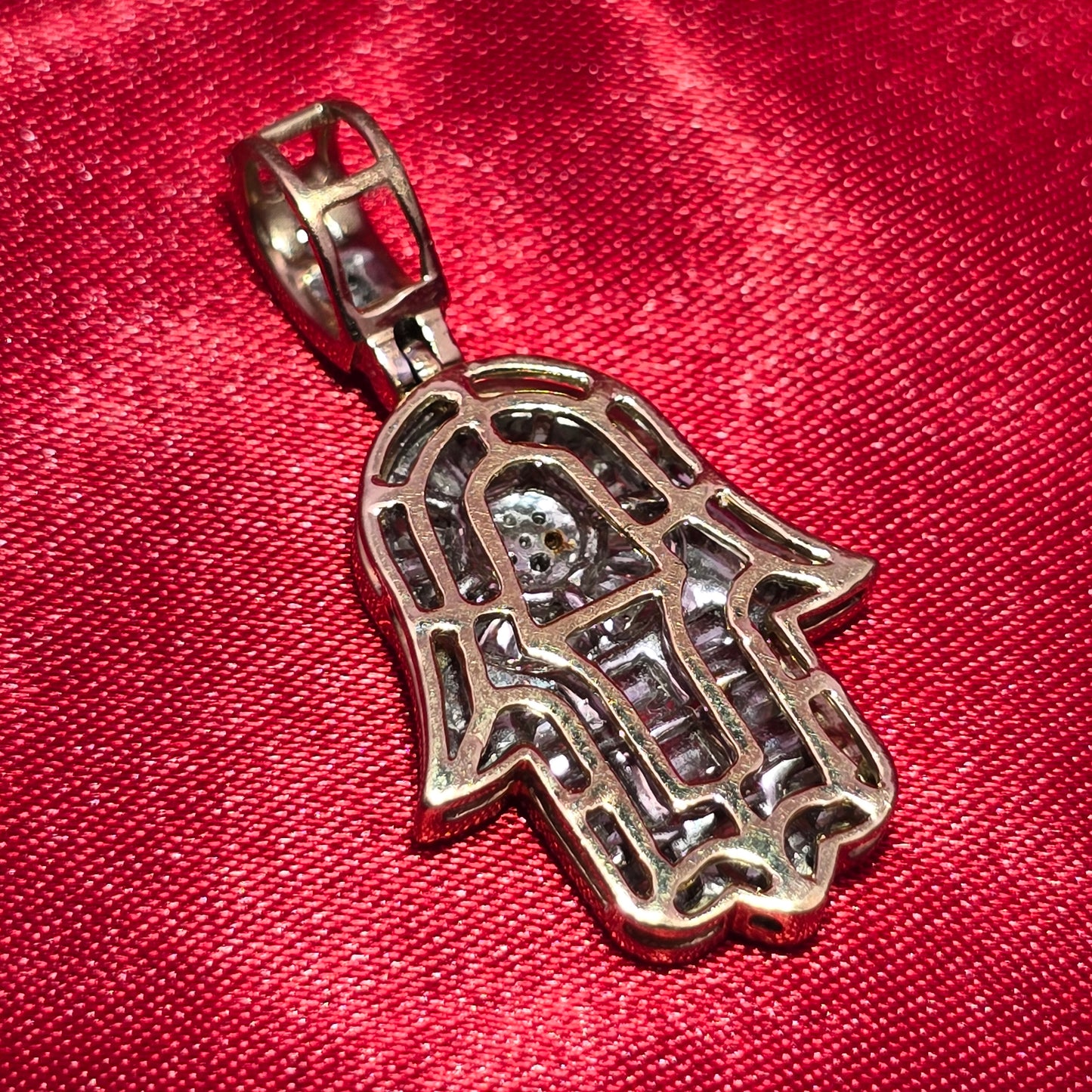 Hamsa Hand Pendant 0.75 Ct. Diamond 10K Yellow Gold