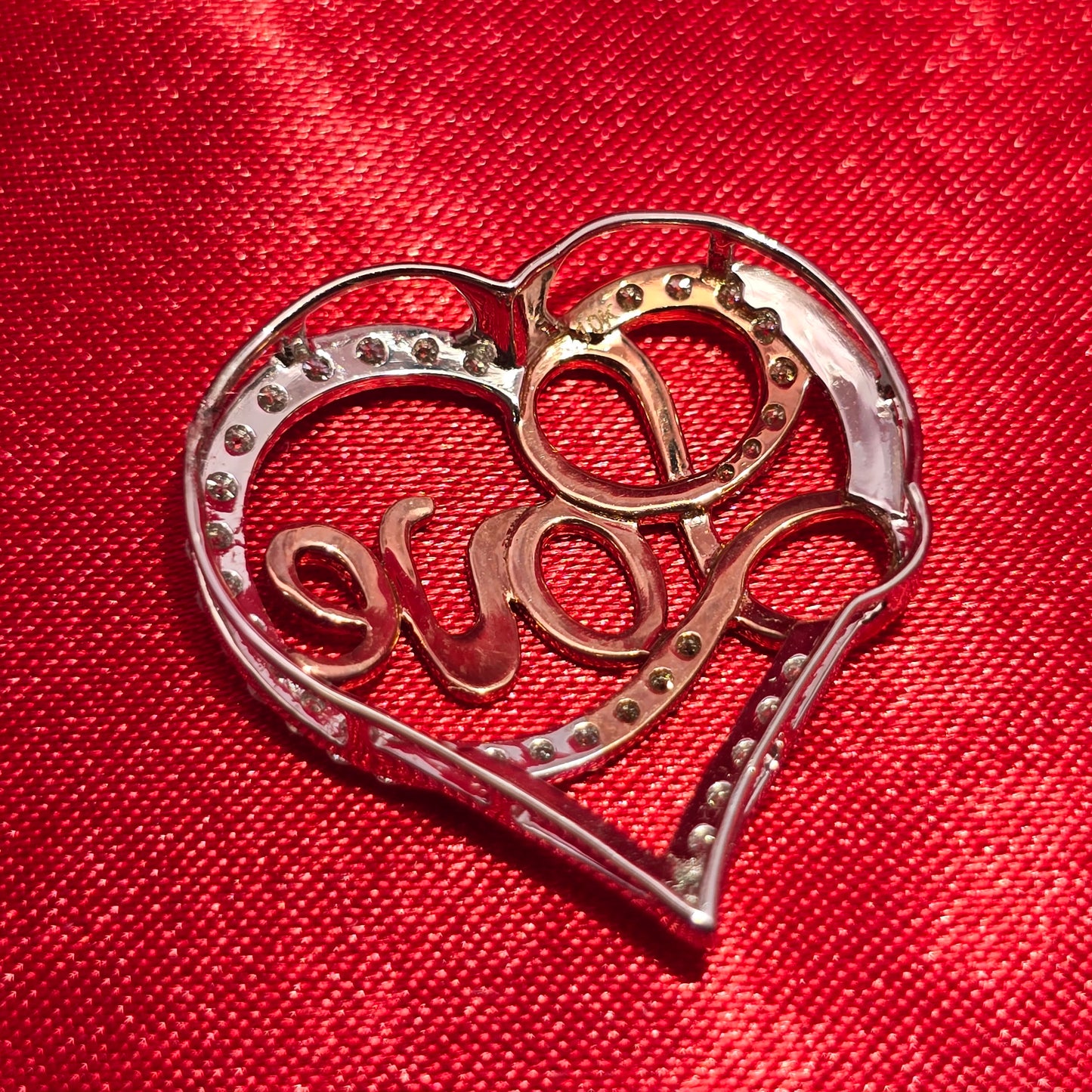 Love Heart Pendant 0.56 ctw Diamond 10K Yellow Gold