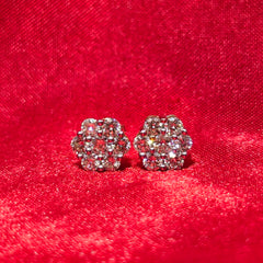 Flower Earrings 0.75 ctw Diamond 10K Yellow Gold