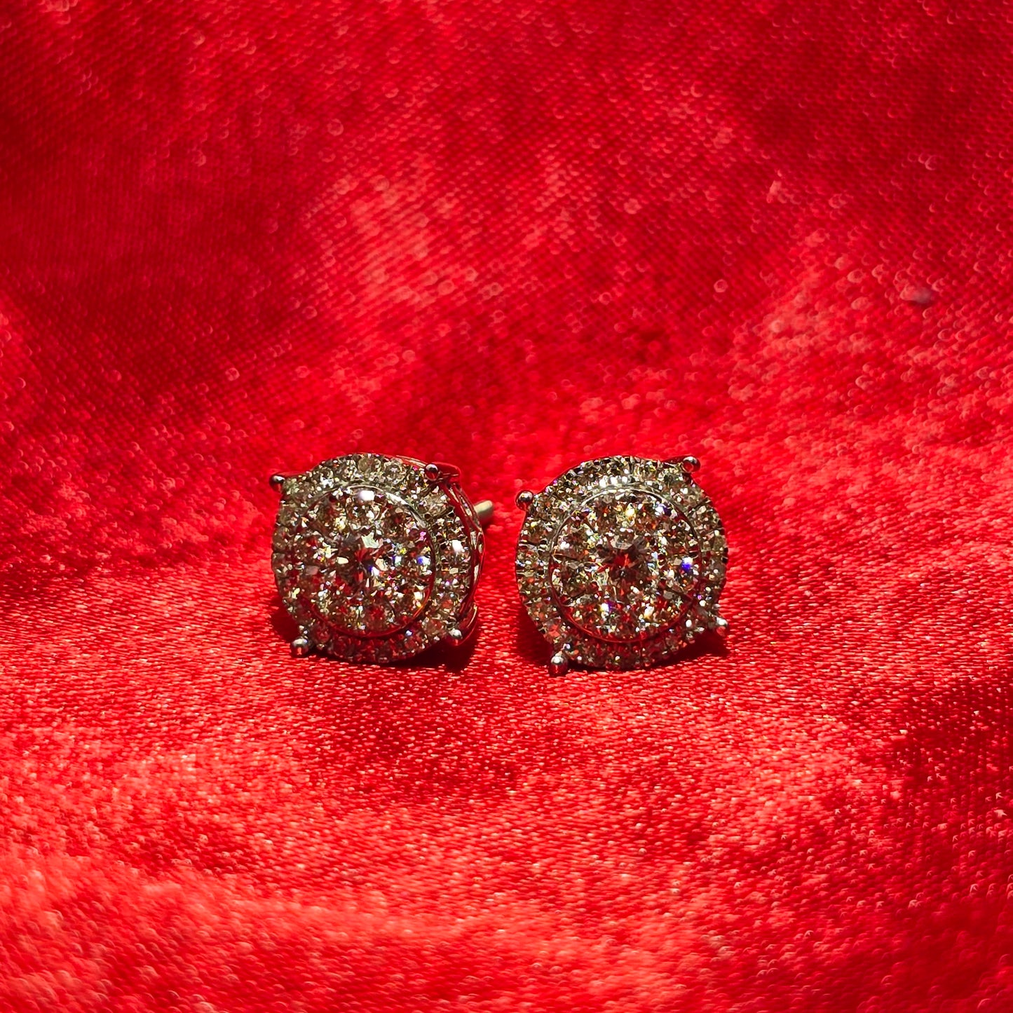 Round Earrings 0.63 ctw Diamond 14K White Gold
