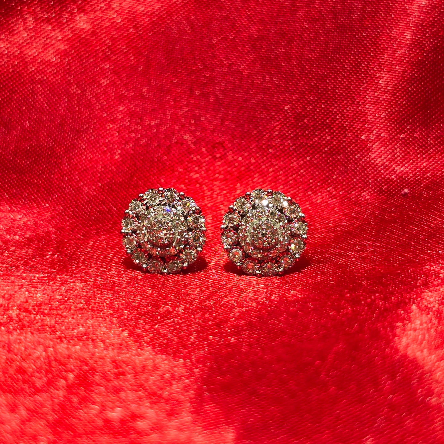 Round Earrings 0.33 ctw Diamond 10K White Gold